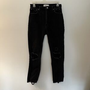 Abercrombie & Fitch Ankle Straight Ultra High Rise Curve Love‎ Jeans 27/4 Black